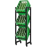 YITAHOME Getränkekistenregal Schmal für 3 Kisten mit Industrierollen & Verstellbaren Füßen, Verstärktes Metall, Kratzfeste Lackierung, Inkl. Flaschenöffner & Alle Werkzeuge, 40 x 112 x 32cm