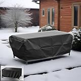 AJALGZ Abdeckplane für Gartenmöbel 170x80x80cm/LxWxH Wasserdicht Schutzhülle Gartentisch, Anti-UV 420D Oxford Abdeckplane Rechteckige Abdeckung Gartenmöbel Winterfest