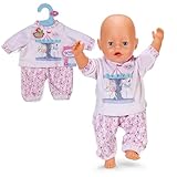 BABY born Schlafanzug - Mit langärmligen Shirt & bunter Leggins - Hochwertige Puppenbekleidung - Puppenzubehör für alle Puppen der Größe 43 cm