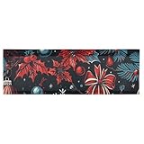 Amooorous Verstellbare Weihnachtsvorhänge, 137 x 45 cm, Badezimmer-Vorhänge, Fenster für Wohnzimmer, Wohnzimmer, Wohnzimmer