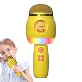 Gesangsmikrofon für Kinder | Kabelloses Cartoon-Kindermikrofon Karaoke mit LED-Lichtern – tragbares Gesangszubehör für Zuhause und draußen