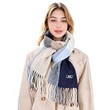 Alorn Damen Schal - Kariert übergroßer XXL Winterschal Deckenschal Weich Warm Herbstschal Kariert Karo Tartan Streifen Fransen Poncho
