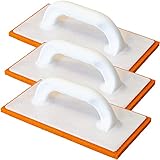 Kronen Hansa 3 X Reibfix Schwammgummi-Reibebrett für Verputzarbeiten (Kunststoff Glättebrett, Putzbrett, feinporig, Made in Germany, Gummischwamm-Auflage 140 x 280 mm, Stärke 10 mm)