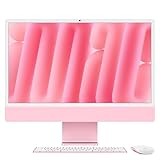 Apple iMac All-in-One Desktop-Computer mit M4 Chip mit 10 Core CPU und 10 Core GPU: 24' Retina Display, 16 GB gemeinsamer Arbeitsspeicher, 256 GB SSD Speicher, passendes Zubehör; Rosé