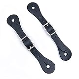 Namvo Sporenriemen aus Leder mit Schnalle aus Legierung, Western-Stil, für Reitsport, Sicherheitsausrüstung, 2 Stück