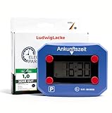 LudwigLacke Elektronische Parkscheibe Auto – Automatisch einstellend – KBA-zugelassen – Digitale Parkuhr mit LCD-Display – Automatische Zeiteinstellung beim Parken