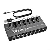 Hasaller Audio-Mixer, 6 8 Kanäle, Line-Mixer, Stereo-Mini-Audio-Mixer, Audio-Ausgang, Eingang, Stereo-Audio-Mixer für Mikrofon, Gitarre, Bass, XLR-Schnittstelle (6 Kanäle)