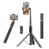 ATUMTEK Selfie Stick Stativ Bluetooth 140cm, All-in-One Handy Stativ aus Aluminium, Stativ für Smartphone mit Fernbedienung um 360° Drehbar kompatibel mit iPhone 16 pro max/15/14/13/Android-Telefone
