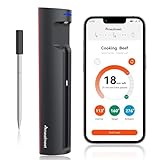 Meatmeet Pro Fleischthermometer mit WLAN und Bluetooth, App-Überwachung mit Timer und Alarm, IP67 wasserdicht und ölbeständig, kabelloses Fleischthermometer für BBQ, Backofen, Grill, Küche, Drehspieß