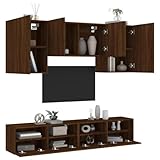 CFODOJ Entertainment Centers & TV Stands-home-5-teilige TV-Wohnwand Braun Eiche Holzwerkstoff