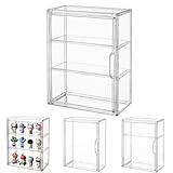 Siyecioa Schaukasten Vitrine, Acryl Vitrine, Glasvitrine, Vitrine Klein mit Tür Für Action Figuren Spielzug, MiniFiguren, Sammelfiguren, Selbstmontage mit 3 Schicht