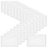 HLIWS Selbstklebetasche,20 Stück Horizontaler Transparent Kartenhülle,Etikettenhalter Selbstklebend,zum Schutz Ihrer Karten oder Fotos(Innere Größe:10.9 * 7.5cm)