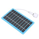 Tihebeyan Vielseitiges 5-W-Solarpanel mit USB-Licht für Outdoor-Camping, Wandern, Angeln, ABS, Blau