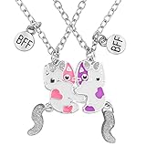 Lusofie Freundschaftskette 2 Stück Katze Anhänger Halskette Frauen Mädchen Bff Halskette Kette Halskette Schmuck Für Geburtstag Weihnachtsfeier