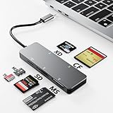 USB-C XD Bildkartenleser, 5Gbps 6-in-1 Hochgeschwindigkeits-Kartenleser für TF/SD/MS/M2/XD/CF, USB C Speicherkartenleser, kompatibel mit Olympus & Fujifilm XD Karten (1GB/2GB)