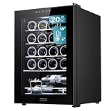 Cecotec Getränkekühlschrank - 24 Flaschen Bolero GrandSommelier 2050 Black Compressor. Einstellbare Temperatur von 5-18°C, Hohe Leistung, Leiser Betrieb und vibrationsfrei.
