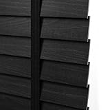 Jalousie Holzjalousie 50mm Lamellen Jalousette Echtholz, Naturel Bambusrollo Holz jalousien, 60/70/80/90/100/110/120/130/140/150/160cm Gefiltertes Licht Jalousie Für Fenster Innen Portes(Schwarz)