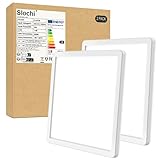 slochi (2 Stücke LED Deckenleuchte, 18W Ultra Dünn Deckenlampe Flach 22 * 2.1cm, 6500K Kaltesweiß Deckenleuchten Quadrat für Schlafzimmer,Bad,Flur,Küche