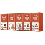 by Amazon Espresso Nespresso kompatible Kaffeekapseln aus Aluminium, Leichte Röstung, 100 Stück (5 Packungen mit 20) - Rainforest Alliance-zertifiziert