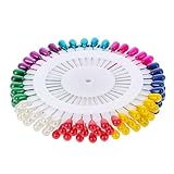 JJUNW 120 Stück Bunte Stecknadeln mit Kopf, 4 cm Nähnadeln Mehrfarbig Stecknadeln Nadeln Runde Kunststoffkopf Schneiderin Pins für Schmuck Hertstellung Nähen Handwerk Basteln Nähprojekte(Mehrfarbig)