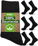 sogzz Herrensocken aus 100% Baumwolle für Business & Freizeit | 6 Paar | Herren Socken Strümpfe, Schwarz 43-46