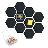 Pinnwand Kork,10 Stück Sechseckige Pinnwand Korkplatte Bulletin Tafeln Korktafeln Pinnwand Korkwand Hinweis Gerahmtes Bulletin Board Bulletin Boards mit Push Pin für Home Office Klassenzimmer Wand