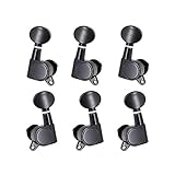 6pcs Guitar String Tuning -Stimmmaschinen Versiegelte Maschinenkopf -Tuningschlüssel mit Ovalem für Elektrische oder Akustische Gitarrenteile, Chrom Silber 6 Rechts (3 rechts und