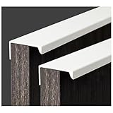 GSHUR 4 Stück Möbelgriffe Versteckter Türgriff Schrankgriffe Aluminium Schubladengriff Versteckter Griffe Unsichtbare Möbelgriffe Küchengriffe - Weiß, 20cm(Rechtwinklige Kante)