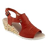 Damenschuhe und amerikanischer abgeschrägter Absatz, Retro, Damen-Sandalen, Geleesandalen, rot, 39 EU