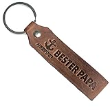 ANKERPUNKT Geschenke für Papa Weihnachten Bester Papa Schlüsselanhänger Leder - Geschenk zum Geburtstag, Weihnachten, werdender Papa, Vater - dunkelbraun - Made in Germany