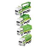VICASKY 4 Stück Simulation Von Müllwagen-spielzeugen LKW- Für Müllauto Mit Reibungskraft Fahrzeuge Autospielzeug Für Müllwagen- Für Jungen Plastik