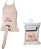 KOSxBO® Schürze mit riesen 52cm Penis - JGA Grillschürze - Chefkoch mit XLL Glied aus Plüsch - Geschenkidee für Männer die SEX MASCHINEN - Schürzen für Grillmeister