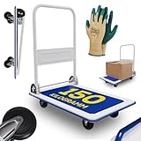 Tronitechnik® Transportwagen Plattformwagen klappbar - mit Lenkrollen 150 kg Tragkraft mit Antirutschbeschichtung - Ladefläche 72x48 cm - Paketwagen