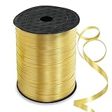 450 Meters Geschenkband Weiss - Gold 5mm Geschenkbänder luftballon schnur - luftballon band Luftballons Hochzeit Geschenkverpackung für Weihnachtsdeko, Ballonverschlüsse, Geschenkverpackung
