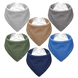 NISXABEBE Lätzchen Baby Dreieckstuch Musselin Halstuch Babies für Junge und Mädchen,Sabberlätzchen Baby Verstellbare 6 Stück