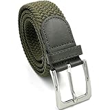 LisaModa Unisex Stretch Flechtgürtel in vielen Farben (Olive, 85-115)