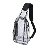Baxnore PVC klarer Schlingbeutel, wasserdichte klare Brustbeutel, staubdichter klarer Umhängetasche, Mehrfunktionsklärer Rucksack für das Wanderstadion
