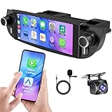 HD-Touchscreen-Autoradio für FIAT 500 (2007-2015), Android 13-System, 4 GB RAM + 64 GB ROM, FIAT 500-Radio unterstützt kabelloses CarPlay und Android Auto, GPS-Navigation und Bluetooth-Black