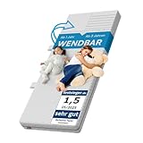 Bellabino Twist Kindermatratze 90x200 cm – Matratze Kinderbett Härtegrad H1/H2 – Hochwertige 7 Zonen Kaltschaummatratze – Jugendmatratze 15 cm hoch – mit waschbarem Bezug, allergikerfreundlich