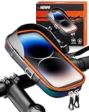 HENMI Handyhalterung Fahrrad Wasserdicht Tasche für 4.7-7 Zoll Smartphone Handytasche Fahrrad mit Regenschutz 360°Drehbarem Fahrradtasche Handy für Rennrad, Ebikes, Motorrad
