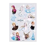Dekozauber24 Frozen Essbare Muffinaufleger, 12 Stück, aus Oblate, vegetarisch, Muffindeko Disney Eiskönigin mit Elsa, Anna und Olaf Tortendeko