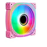 Dimweca PC-Lüfter mit Geschwindigkeitskontrolle, leise Case Fans 120 mm leiser Computerkühler, adressierbare ARGB 3-Pin und 5 V Lüfter Sync