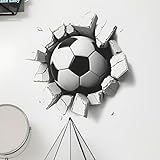 Wandtattoo Fussball,Wandtattoo Fussball Kinderzimmer,Realistischer 3d-Effekt,Einfach Anzubringen und zu Entfernen,Geeignet für Eine Vielzahl von Flachen und Glatten Wänden