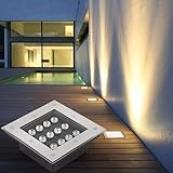 UNbit Quadratisches vergrabenes Licht – Boden-LED-Landschaftsleuchten, IP65 wasserdichtes Außen-Landschaftslicht, 85–265 V Garten-Landschaftslichter, for Außentreppen, Stufen, Decks, Auffahrten, dekor