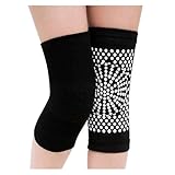 Generisch Warme Knieschoner 2PCS Self Heating Support Knee Pad Brace Warm Belt Massager Leg Warmer(Black,M)