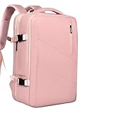 FDOIUTU Moderner Reiserucksack mit mehreren Fächern, großem Hauptfach und verstellbaren Schultergurten. Unisex, geeignet für Schule, Reisen, Arbeit und andere Anlässe (Rosa)