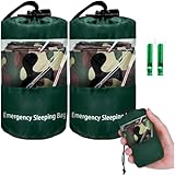 Entgoinggo Überlebensschlafsack, tragbar, wasserdicht und winddicht, Biwaksack, leichter Thermo-Mylar-Notfallsack für Camping (Farbe 3)
