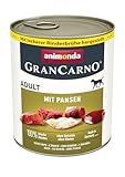 animonda GranCarno Hunde Nassfutter mit Pansen (6 x 800 g), getreidefreies Hundenassfutter ohne Zucker, für ausgewachsene Hunde, mit frischen fleischigen Zutaten