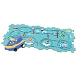 Kinder Puzzle -Schiene -Auto -Set, Kinder Rennstrecke Spielzeug, Bildungsspielzeug Für Bildung Im Vorschulalter, Auffällige Farben, Nicht Giftiges Material, 49,6 cm, Für Kinder