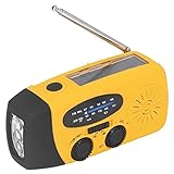 Yanmis Solarhand -Kurbel Radio, Notfallradio FM/AM/WB (NOAA), mit Taschenlampen -LED -Licht, 360 ° Rotatable 5 Abschnitt Lange Antenne, Lautsprecher, 1200mah (Europäisches Modell)